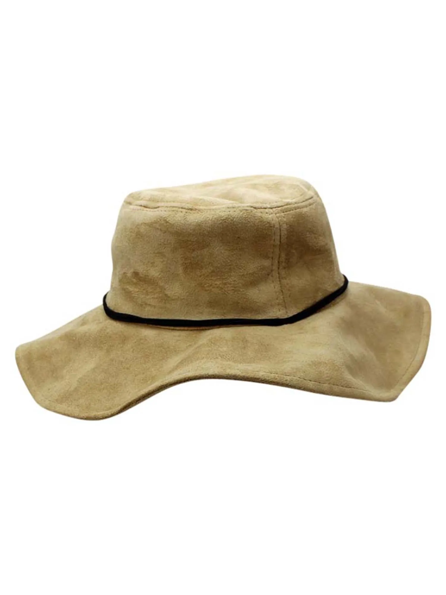 Faux Suede Bucket Hat With Tassel Hat Band